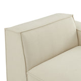 Atlas Performance Fabric Upholstered Right-Facing Modular Lounge Chair in Ecru
