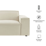 Atlas Performance Fabric Upholstered Right-Facing Modular Lounge Chair in Ecru