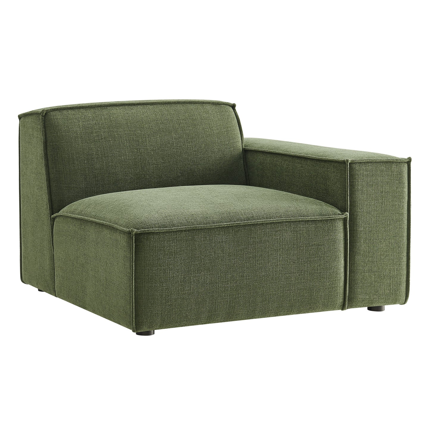 Atlas Performance Fabric Upholstered Right-Facing Modular Lounge Chair in Foliage