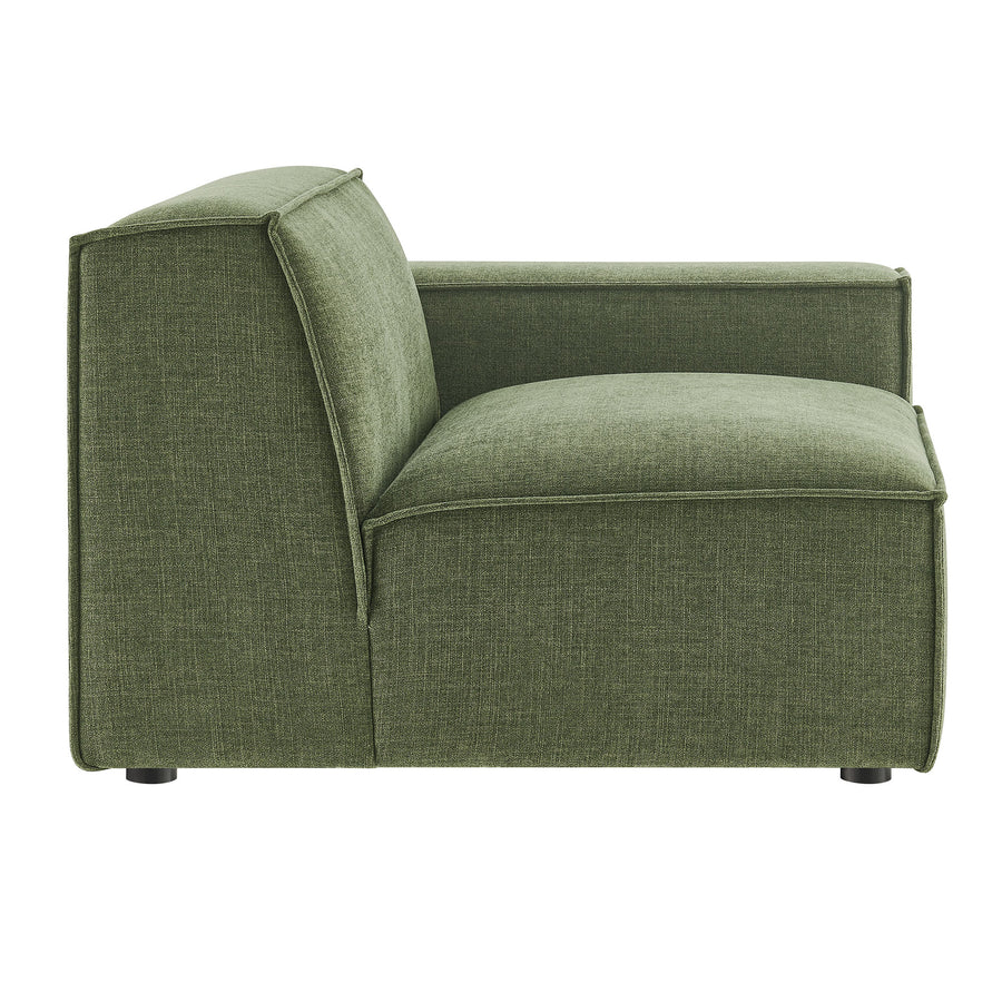 Atlas Performance Fabric Upholstered Right-Facing Modular Lounge Chair in Foliage