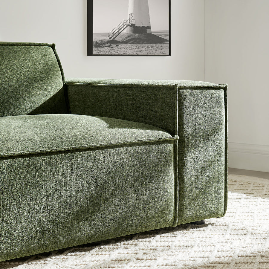Atlas Performance Fabric Upholstered Right-Facing Modular Lounge Chair in Foliage