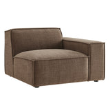 Atlas Performance Fabric Upholstered Right-Facing Modular Lounge Chair in Mocha