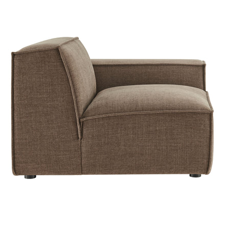 Restore Performance Fabric Upholstered Right-Facing Modular Lounge Chair in Mocha