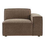 Atlas Performance Fabric Upholstered Right-Facing Modular Lounge Chair in Mocha
