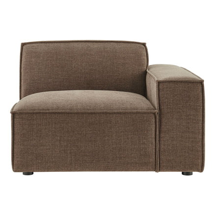 Restore Performance Fabric Upholstered Right-Facing Modular Lounge Chair in Mocha