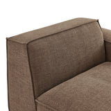 Atlas Performance Fabric Upholstered Right-Facing Modular Lounge Chair in Mocha