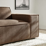 Atlas Performance Fabric Upholstered Right-Facing Modular Lounge Chair in Mocha