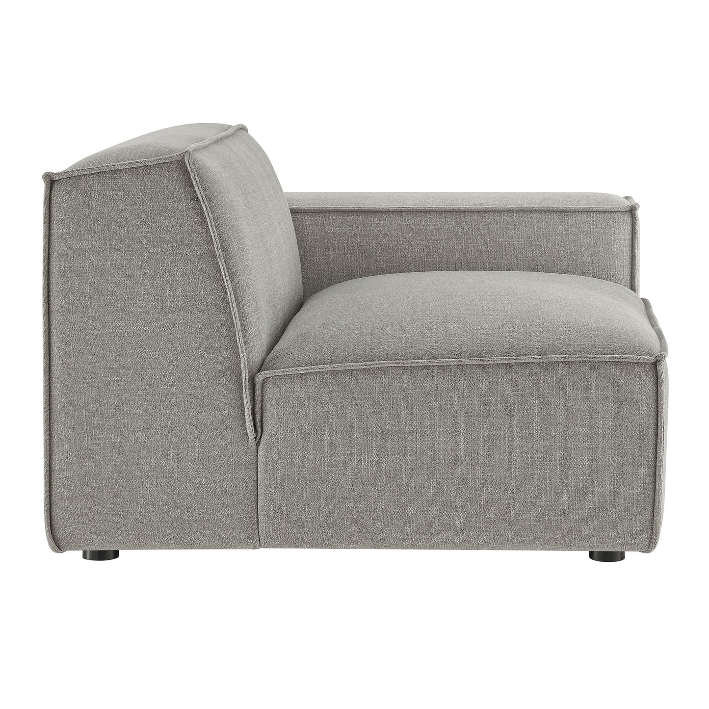 Atlas Performance Fabric Upholstered Right-Facing Modular Lounge Chair in Pewter