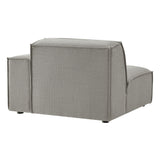 Atlas Performance Fabric Upholstered Right-Facing Modular Lounge Chair in Pewter