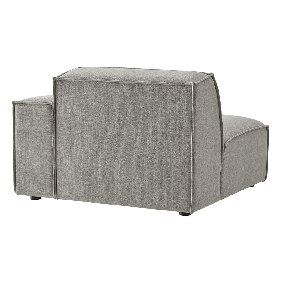 Atlas Performance Fabric Upholstered Right-Facing Modular Lounge Chair in Pewter
