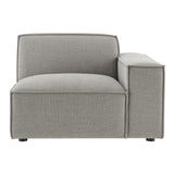 Atlas Performance Fabric Upholstered Right-Facing Modular Lounge Chair in Pewter