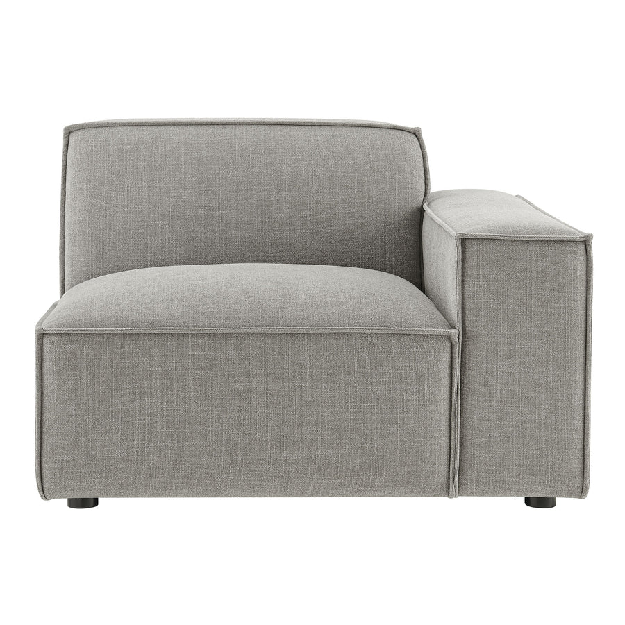Atlas Performance Fabric Upholstered Right-Facing Modular Lounge Chair in Pewter