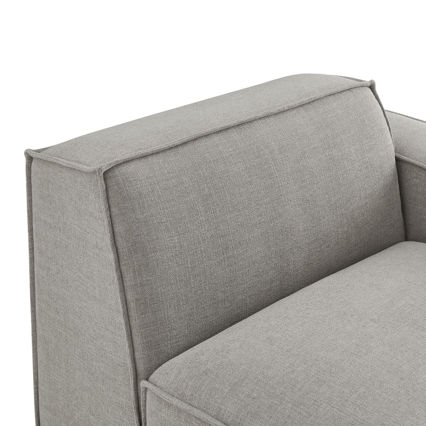 Atlas Performance Fabric Upholstered Right-Facing Modular Lounge Chair in Pewter