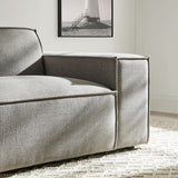 Atlas Performance Fabric Upholstered Right-Facing Modular Lounge Chair in Pewter