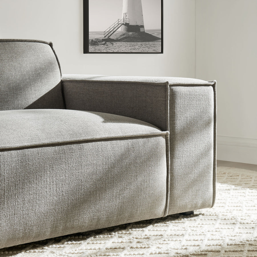 Atlas Performance Fabric Upholstered Right-Facing Modular Lounge Chair in Pewter