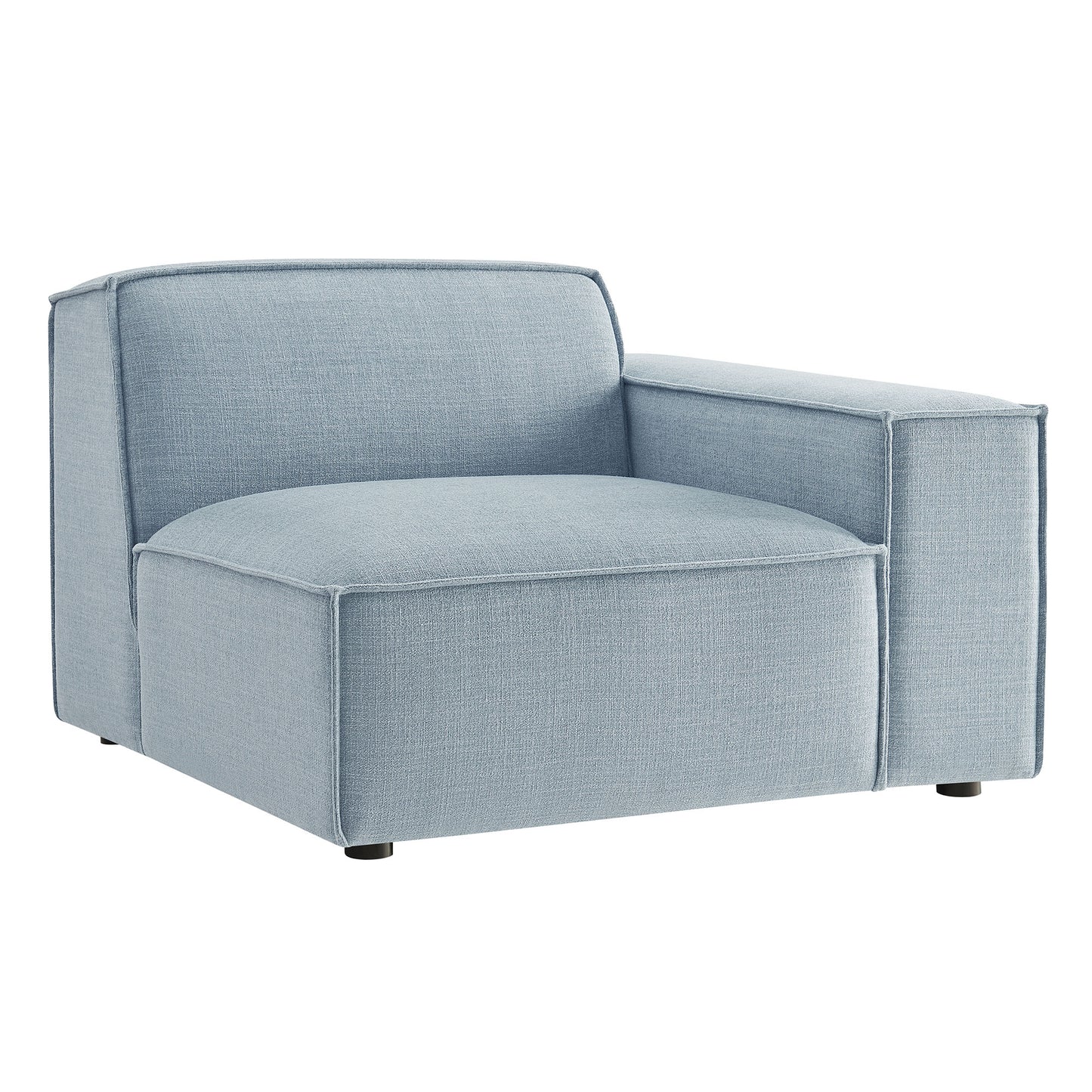 Atlas Performance Fabric Upholstered Right-Facing Modular Lounge Chair in Sky