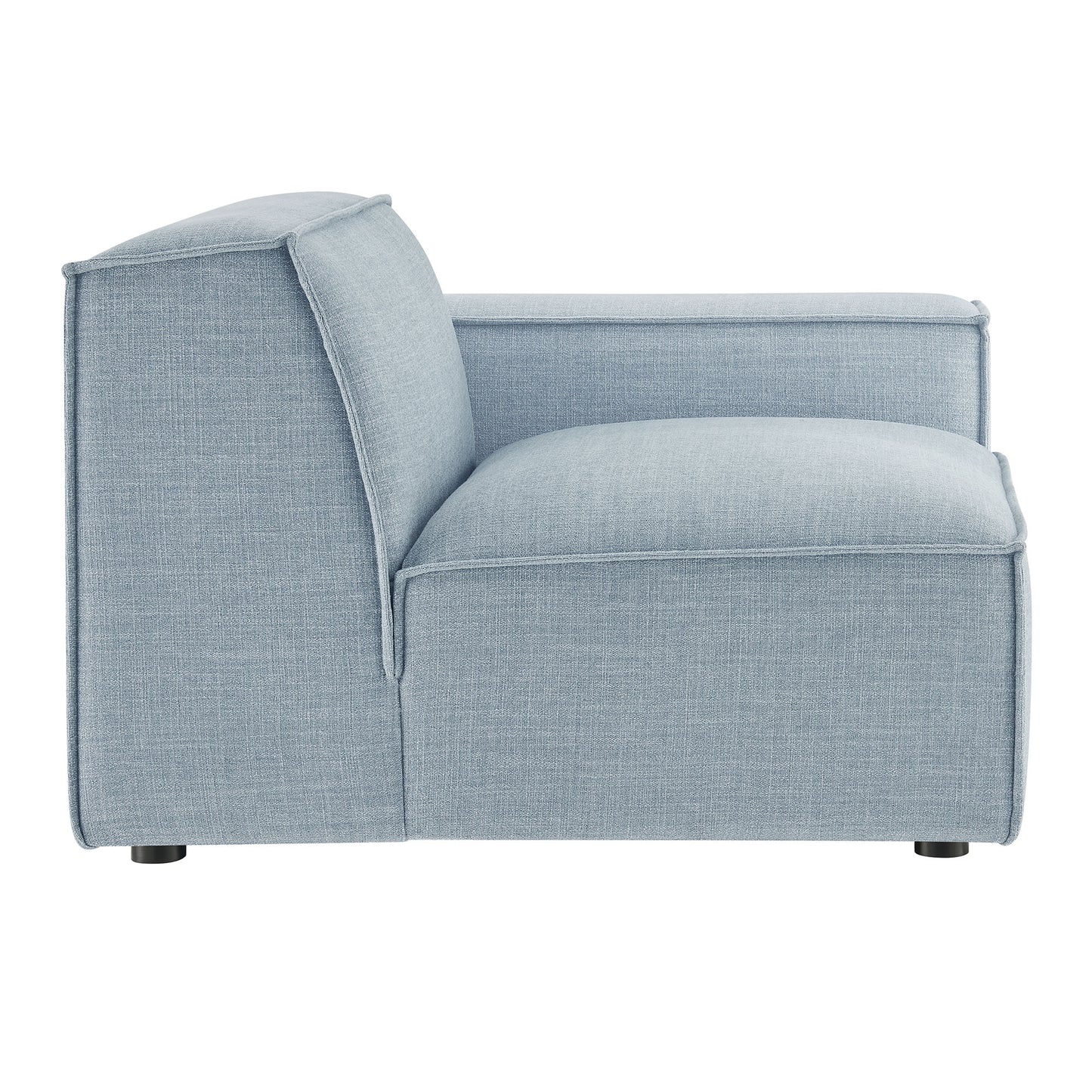Atlas Performance Fabric Upholstered Right-Facing Modular Lounge Chair in Sky