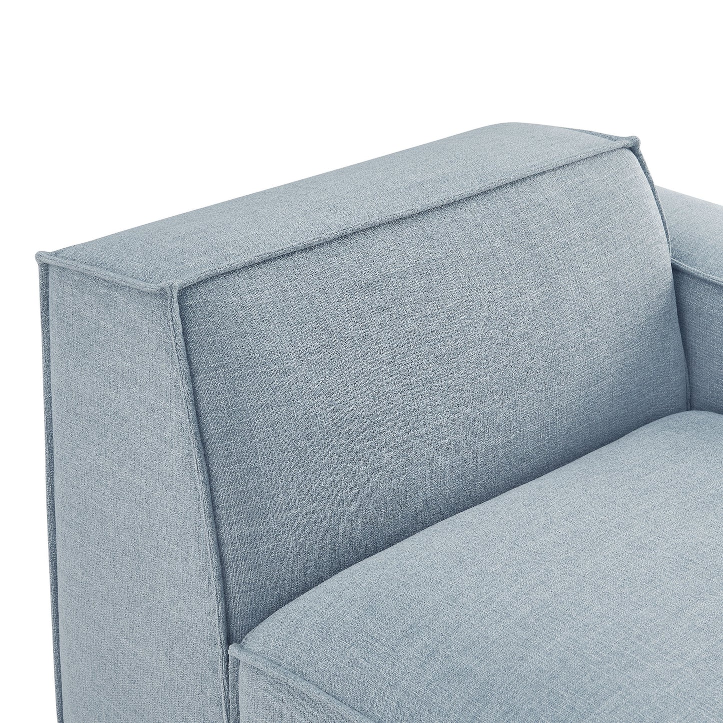 Atlas Performance Fabric Upholstered Right-Facing Modular Lounge Chair in Sky