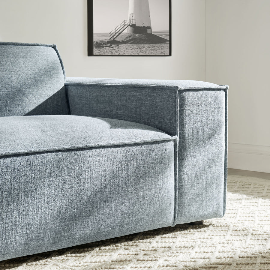 Atlas Performance Fabric Upholstered Right-Facing Modular Lounge Chair in Sky