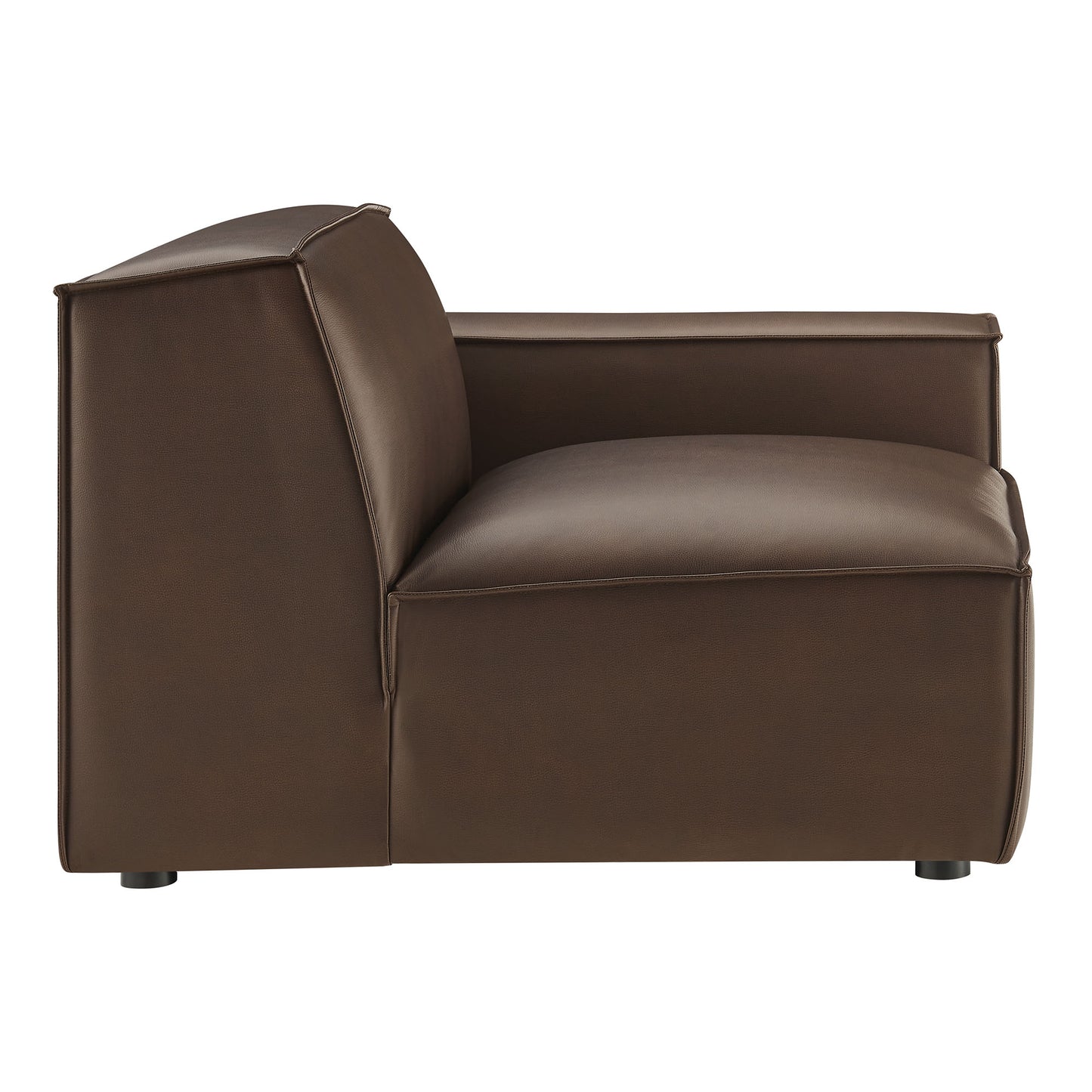 Atlas Vegan Leather Right-Facing Modular Lounge Chair in Espresso