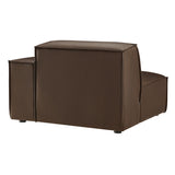 Atlas Vegan Leather Right-Facing Modular Lounge Chair in Espresso