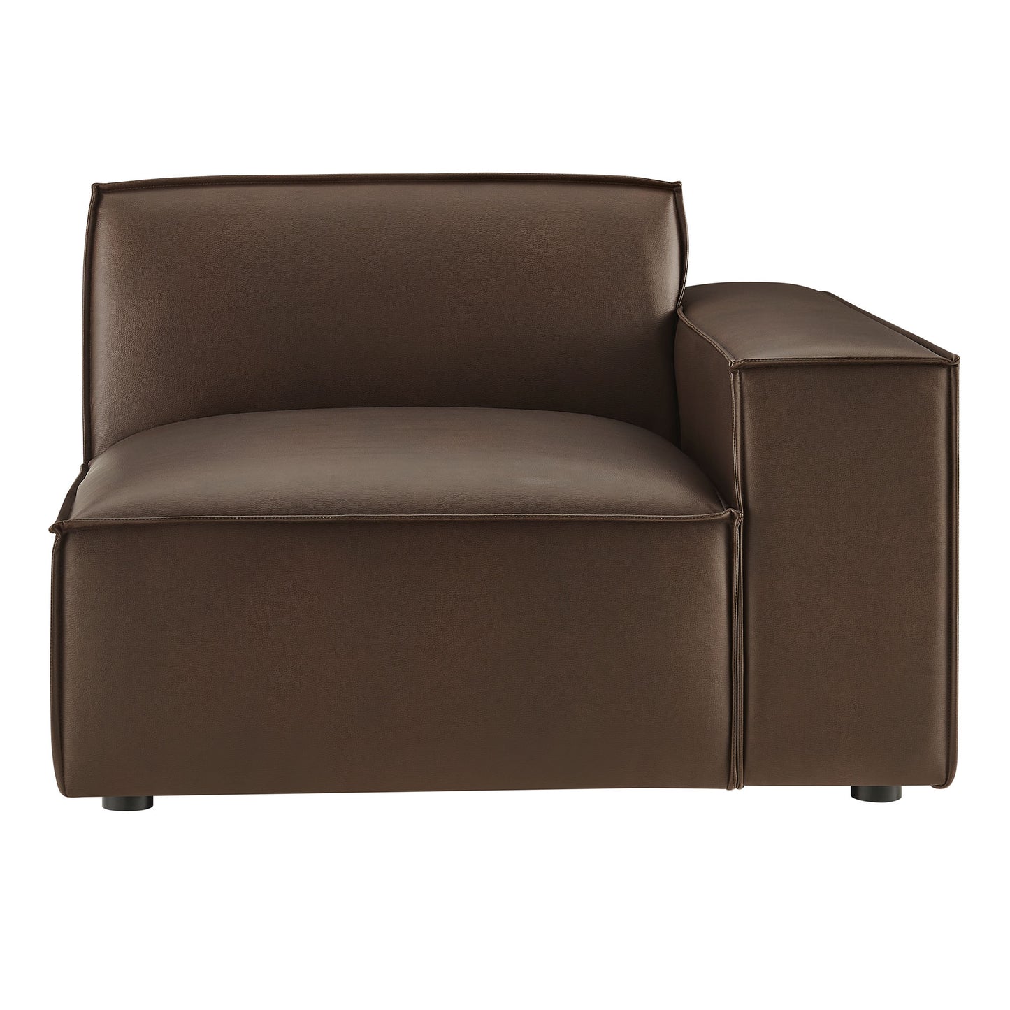 Atlas Vegan Leather Right-Facing Modular Lounge Chair in Espresso