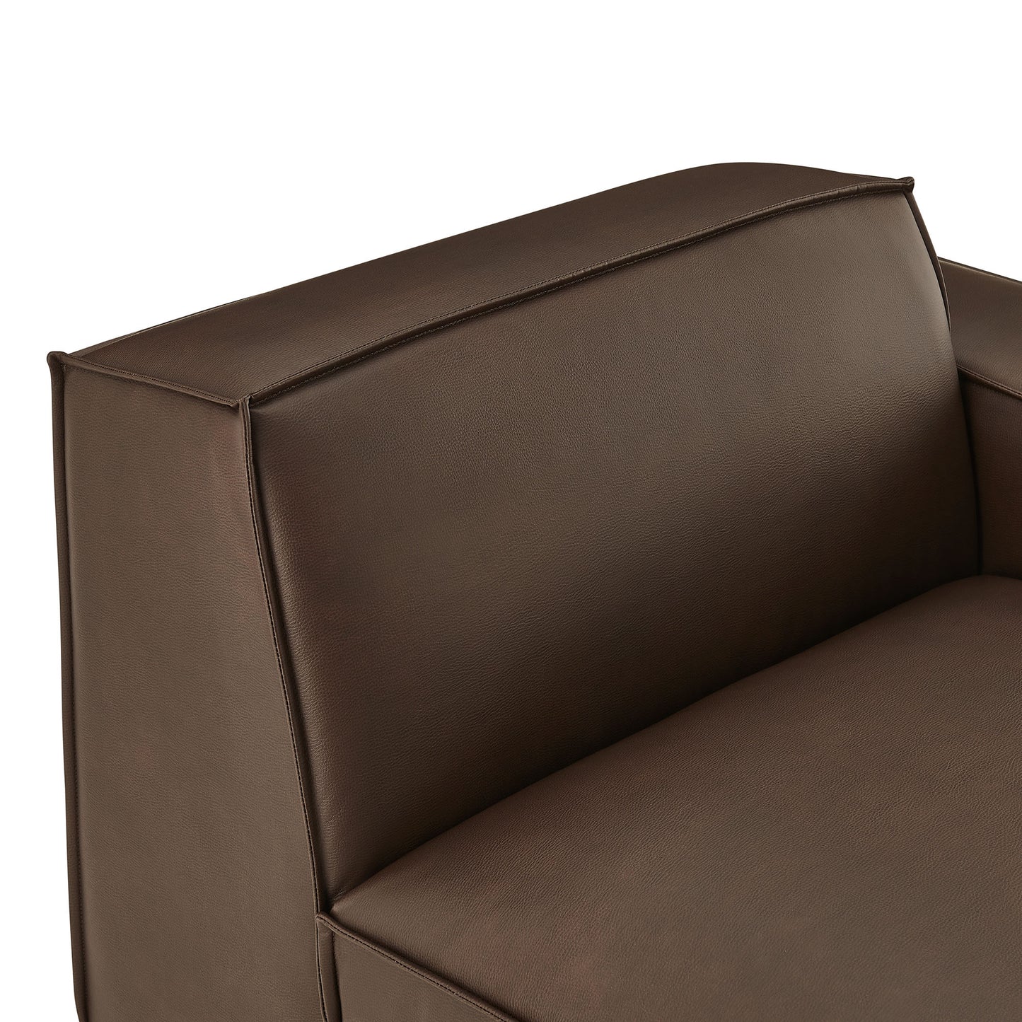 Atlas Vegan Leather Right-Facing Modular Lounge Chair in Espresso