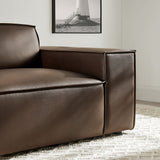 Atlas Vegan Leather Right-Facing Modular Lounge Chair in Espresso