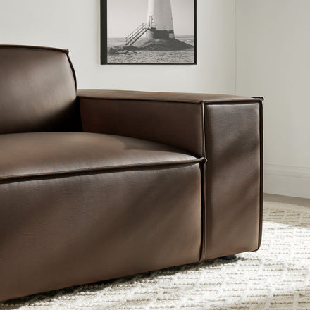 Restore Vegan Leather Right-Facing Modular Lounge Chair in Espresso