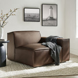 Atlas Vegan Leather Right-Facing Modular Lounge Chair in Espresso