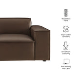 Atlas Vegan Leather Right-Facing Modular Lounge Chair in Espresso
