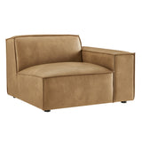 Atlas Vegan Leather Right-Facing Modular Lounge Chair in Toast