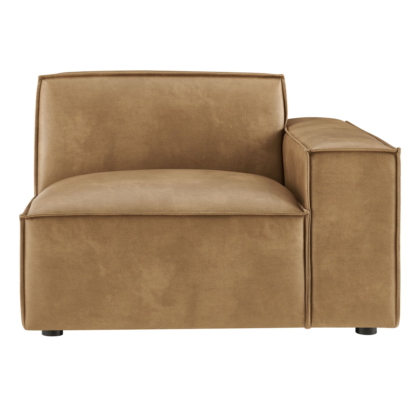 Atlas Vegan Leather Right-Facing Modular Lounge Chair in Toast