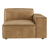 Atlas Vegan Leather Right-Facing Modular Lounge Chair in Toast