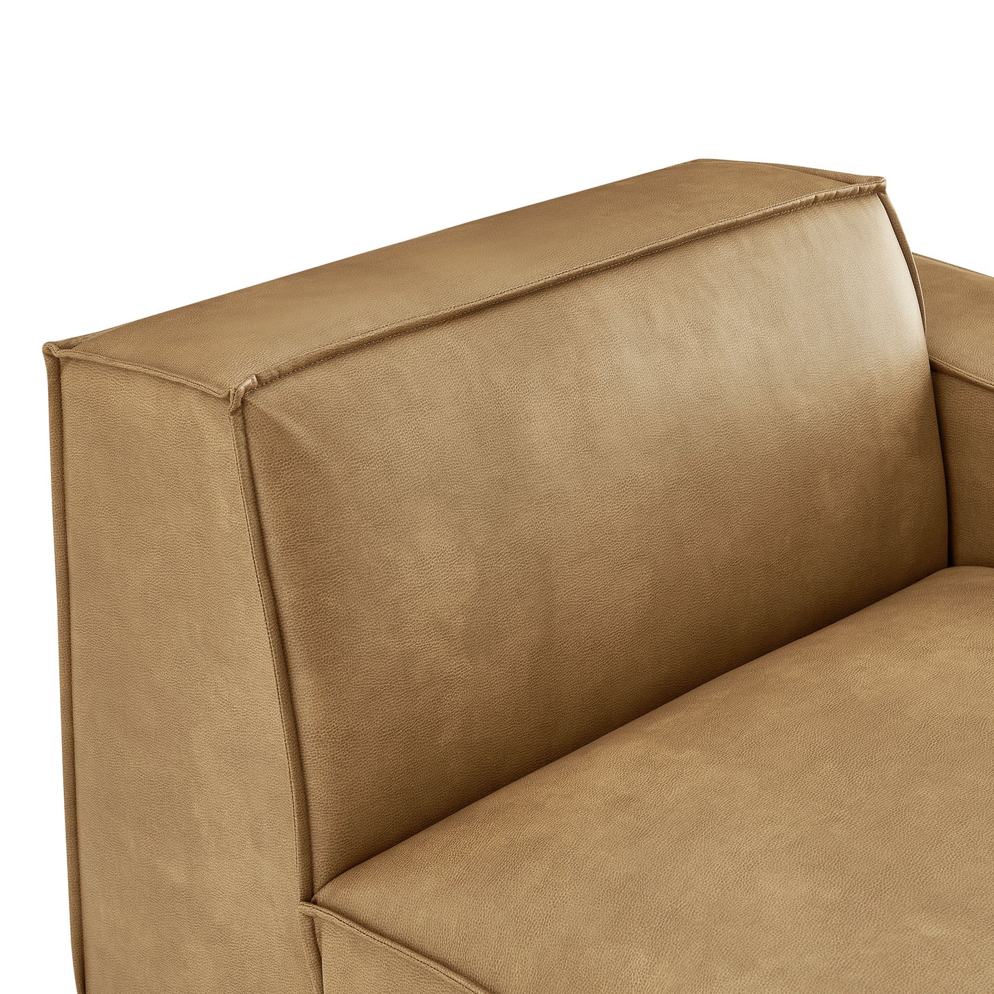 Atlas Vegan Leather Right-Facing Modular Lounge Chair in Toast
