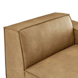 Atlas Vegan Leather Right-Facing Modular Lounge Chair in Toast