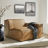 Atlas Vegan Leather Right-Facing Modular Lounge Chair in Toast