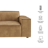 Atlas Vegan Leather Right-Facing Modular Lounge Chair in Toast