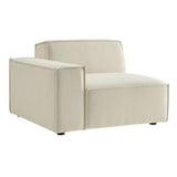 Atlas Performance Fabric Upholstered Left-Facing Modular Lounge Chair in Ecru