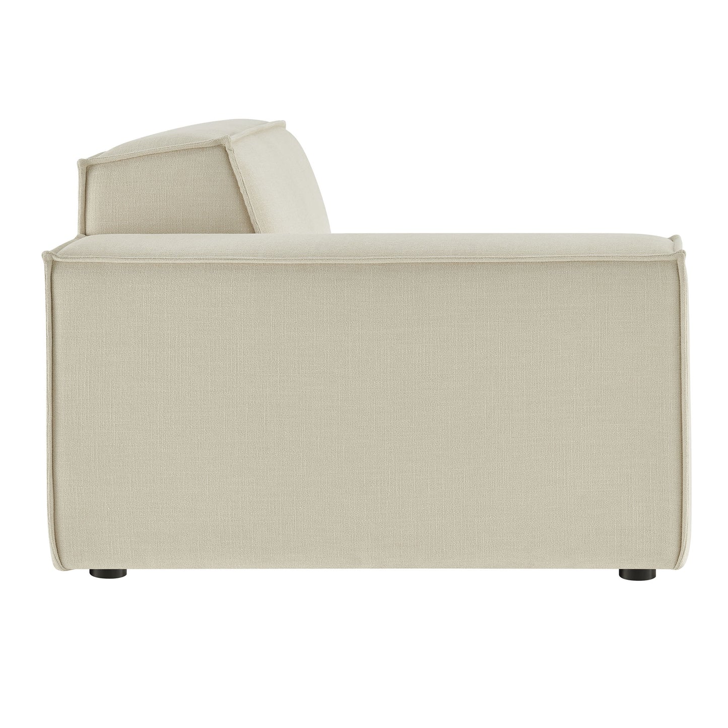 Atlas Performance Fabric Upholstered Left-Facing Modular Lounge Chair in Ecru