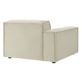 Atlas Performance Fabric Upholstered Left-Facing Modular Lounge Chair in Ecru