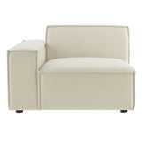 Atlas Performance Fabric Upholstered Left-Facing Modular Lounge Chair in Ecru
