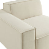 Atlas Performance Fabric Upholstered Left-Facing Modular Lounge Chair in Ecru