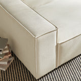 Atlas Performance Fabric Upholstered Left-Facing Modular Lounge Chair in Ecru