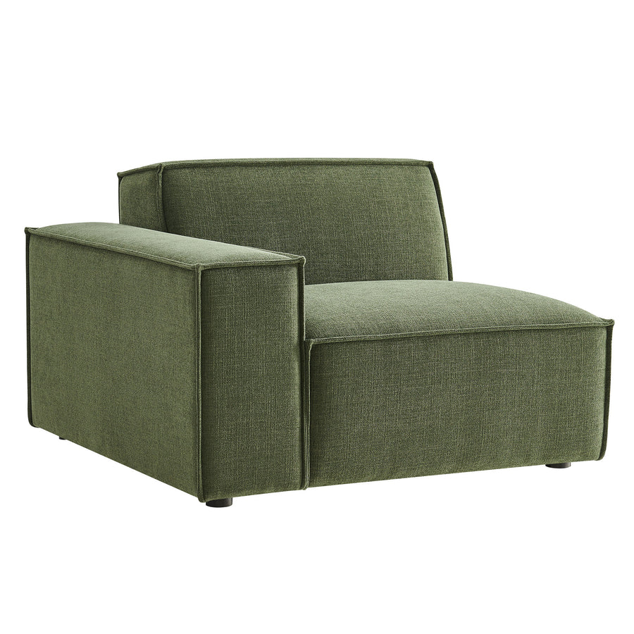 Atlas Performance Fabric Upholstered Left-Facing Modular Lounge Chair in Foliage