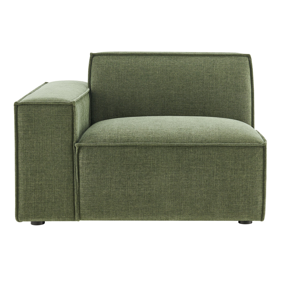 Atlas Performance Fabric Upholstered Left-Facing Modular Lounge Chair in Foliage