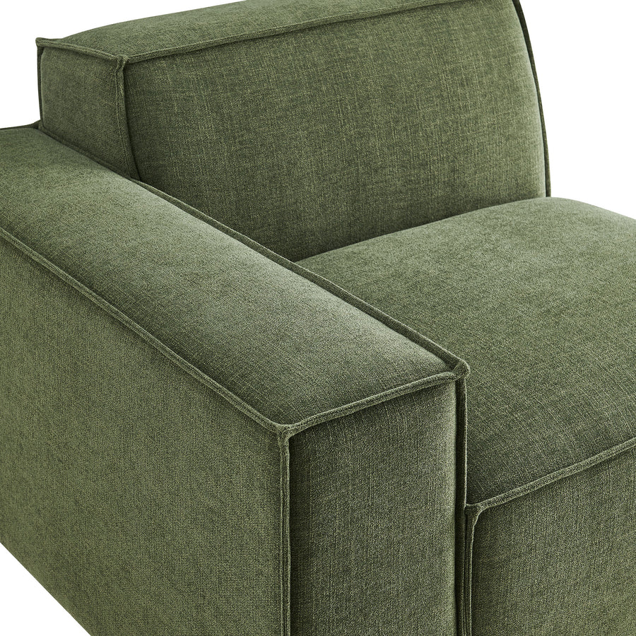 Atlas Performance Fabric Upholstered Left-Facing Modular Lounge Chair in Foliage