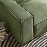 Atlas Performance Fabric Upholstered Left-Facing Modular Lounge Chair in Foliage