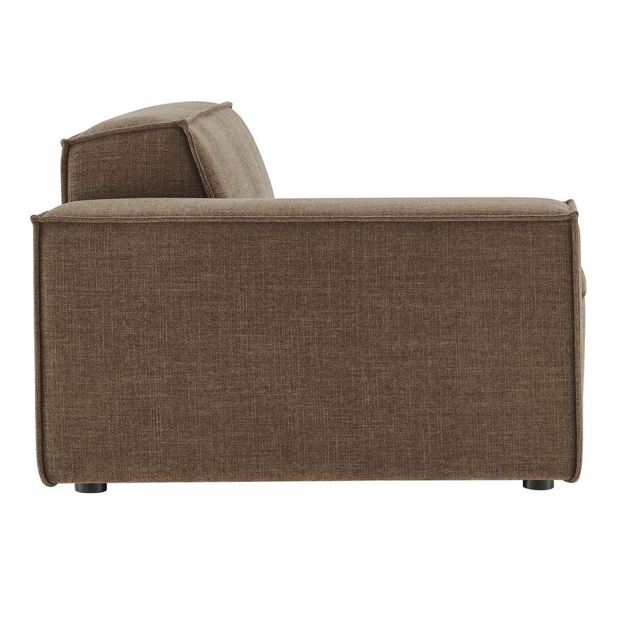 Atlas Performance Fabric Upholstered Left-Facing Modular Lounge Chair in Mocha
