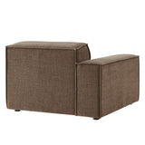 Atlas Performance Fabric Upholstered Left-Facing Modular Lounge Chair in Mocha